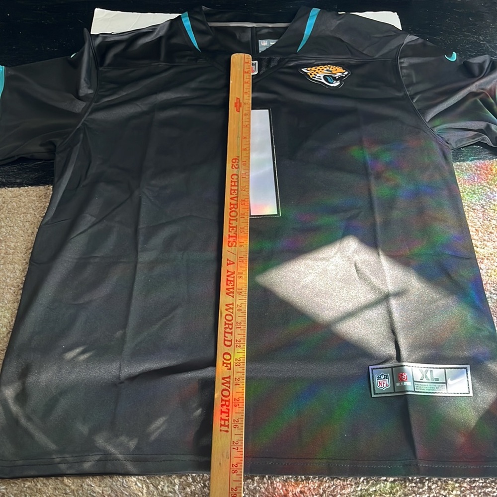Jacksonville Jaguars Travis Etienne Jr Football Jersey Black Blue Men’s Size XL - Picture 7 of 8
